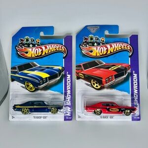 Hot Wheels Buick Lot Of 2x -‘70 Buick GSX Blue & Red w/ 5SPs 2013 HW Performance